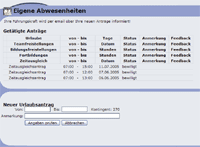 Abwesenheitsmodul in VWS Zeiterfassung